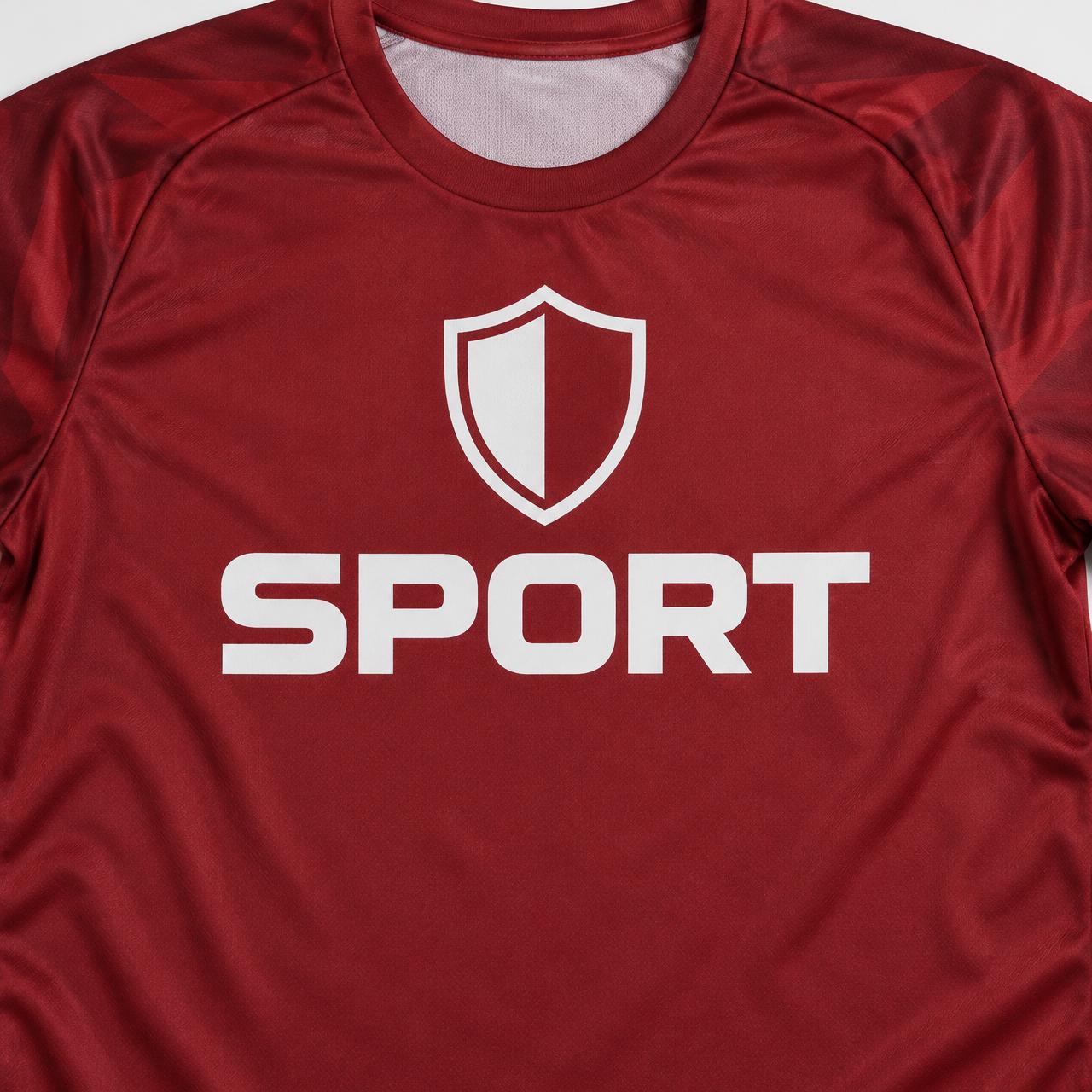 Maillot de sport rouge en polyester avec impression DTF blanche nette grâce à Sublistop