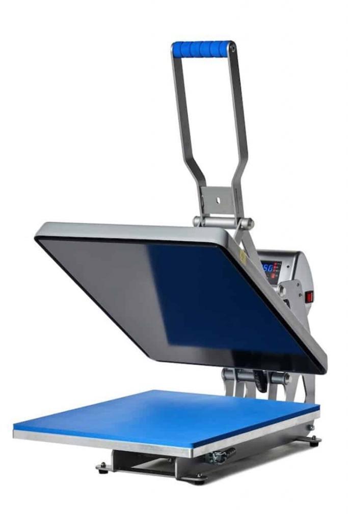 DTF transfers printer met digitaal bedieningspaneel en drukoppervlak.